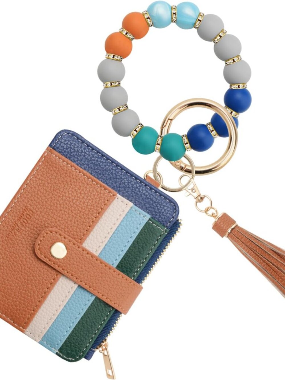 Silicone Bracelet Wristlet Wallet Credit Card Holder RFID ID Window Key Ring Tas